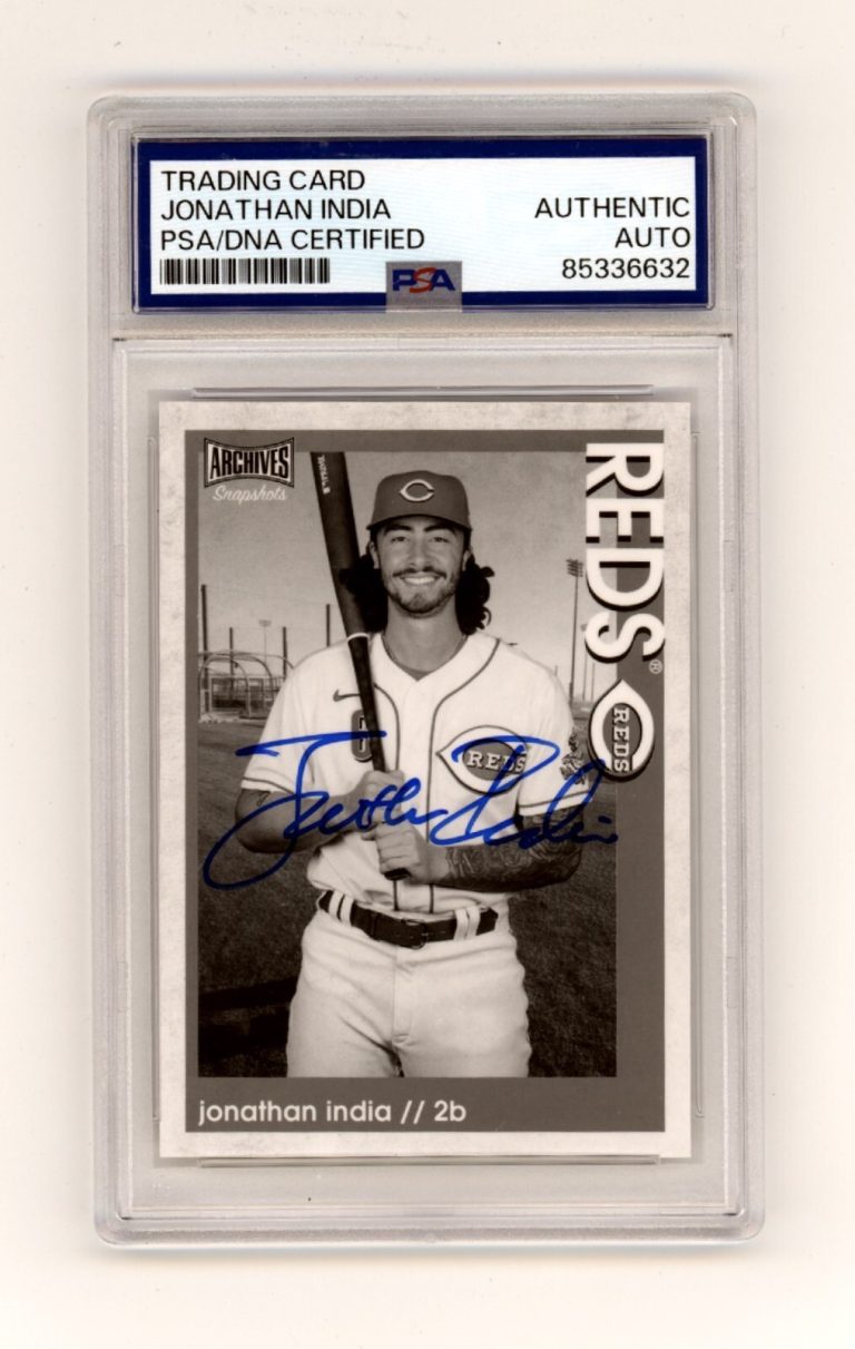 Jonathan India 2022 Topps Archives Snapshots Black & White #36 Signed PSA Auto