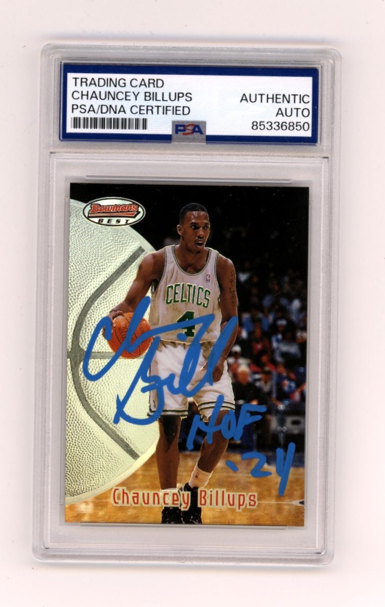 Chauncey Billups 1997-98 Bowman Best Refractor #116 Signed RC w/ HOF 24 PSA Auto