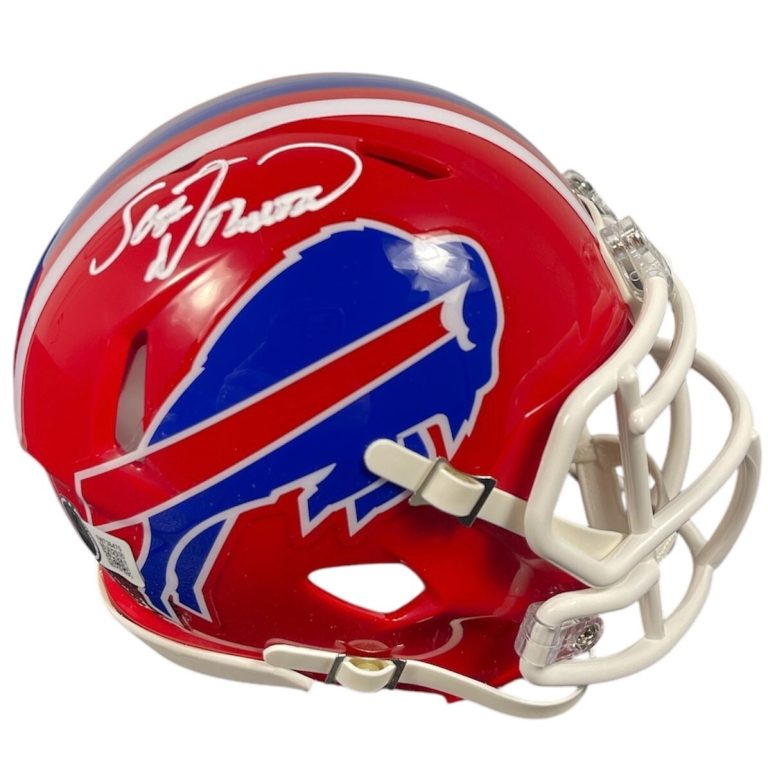 Scott Norwood Signed Buffalo Bills TB Mini Helmet Beckett Witness BAS COA