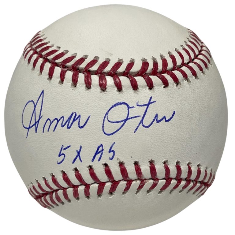 Amos Otis Signed Rawlings ROMLB Baseball w/ 5x AS Beckett Witness BAS COA