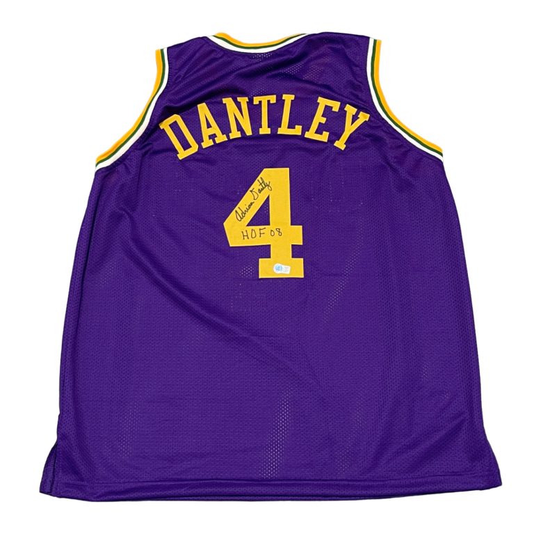 Adrian Dantley Signed Utah Jazz Custom Jersey w/ HOF 09 Beckett Witness BAS COA
