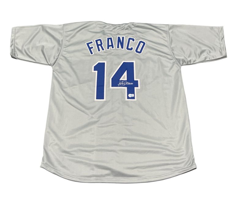 Julio Franco Signed Texas Rangers Custom Jersey Beckett Witness BAS COA