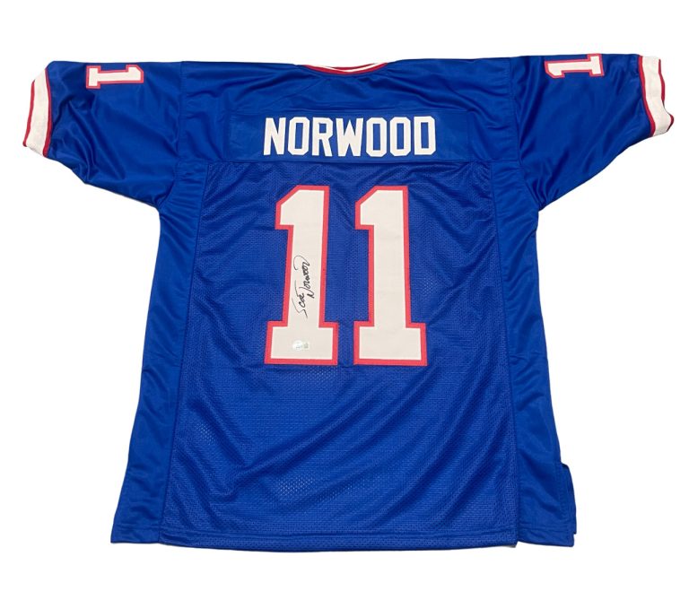 Scott Norwood Signed Buffalo Bills Custom Jersey Beckett Witness BAS COA
