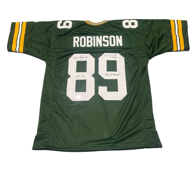 Dave Robinson Signed Green Bay Packers Custom Jersey w/ 3 Ins Beckett W BAS COA