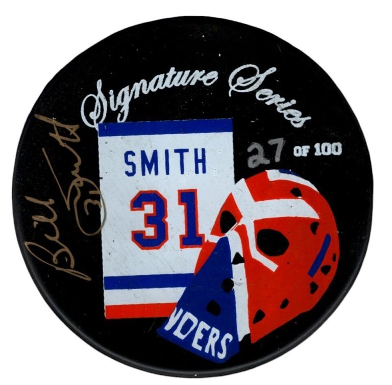 Billy Smith Signed Islanders Puck Signature Series LE /100 Beckett Wit BAS COA