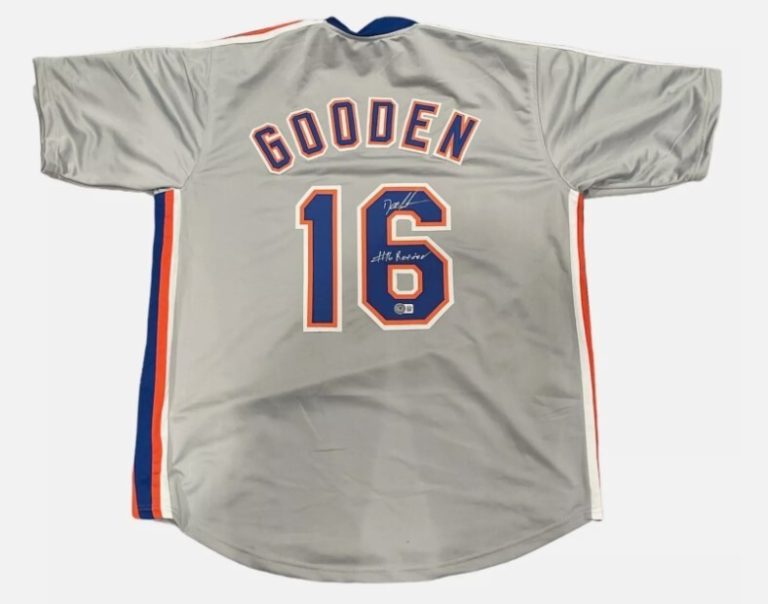 Doc Gooden Signed New York Mets Custom Jersey w/ #16 Retired Beckett W BAS COA