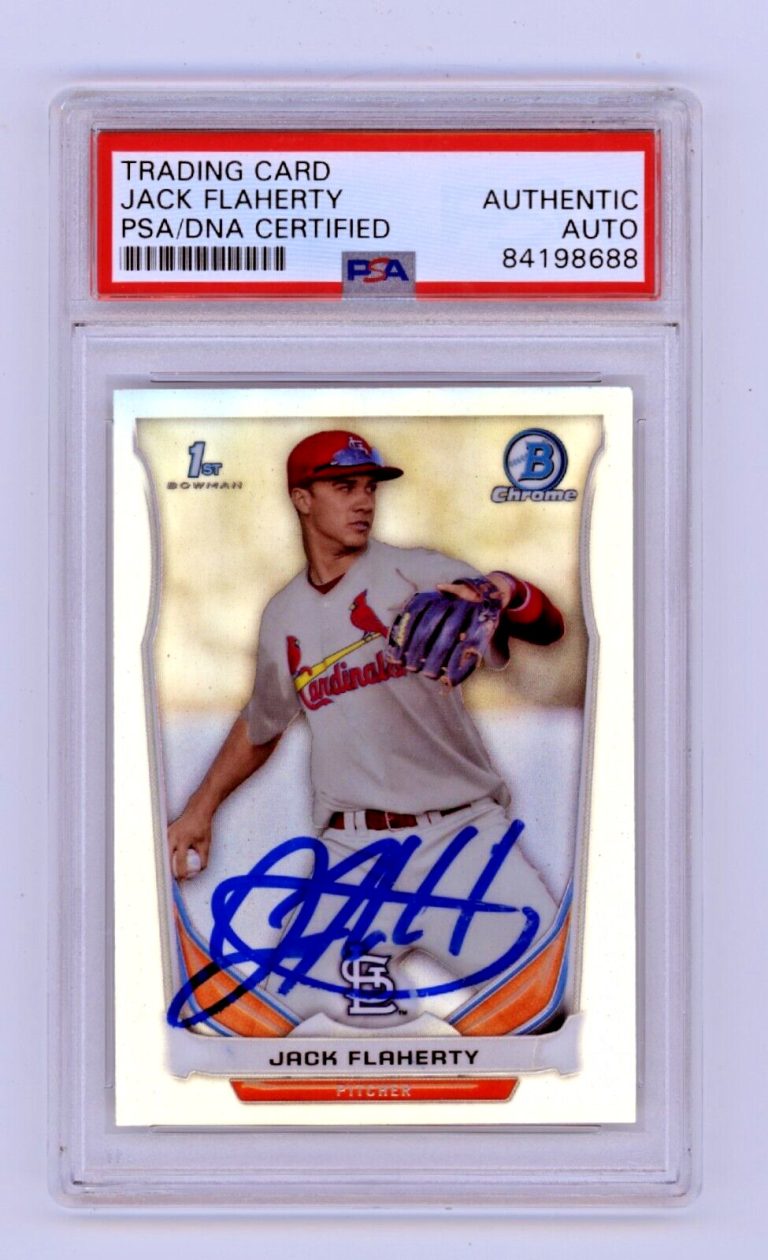 Jack Flaherty 2014 Bowman Draft Chrome Refractor RC Signed PSA Authentic Auto