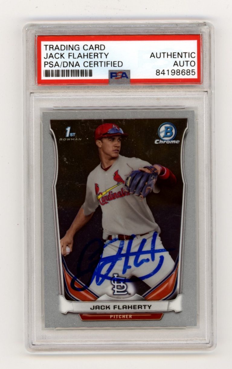 Jack Flaherty 2014 Bowman Draft Chrome 1st Rookie RC Signed PSA Authentic Auto