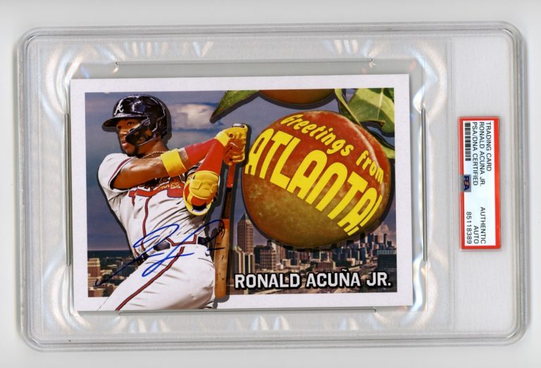 Ronald Acuna Jr 2022 Topps Archives Oversized Postcards Boxloader PSA Auto