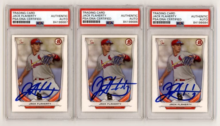 Jack Flaherty 2014 Bowman Draft DP30 1st Rookie RC Signed PSA Authentic Auto