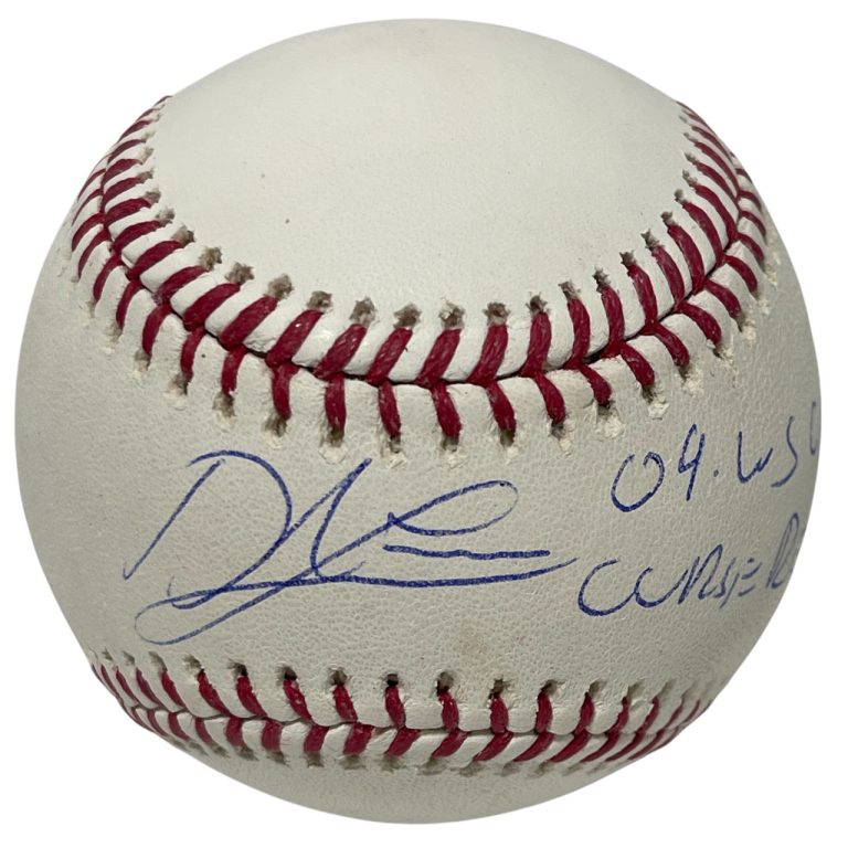 Derek Lowe Signed ROMLB Baseball w/ 2 Ins Beckett Witness BAS COA