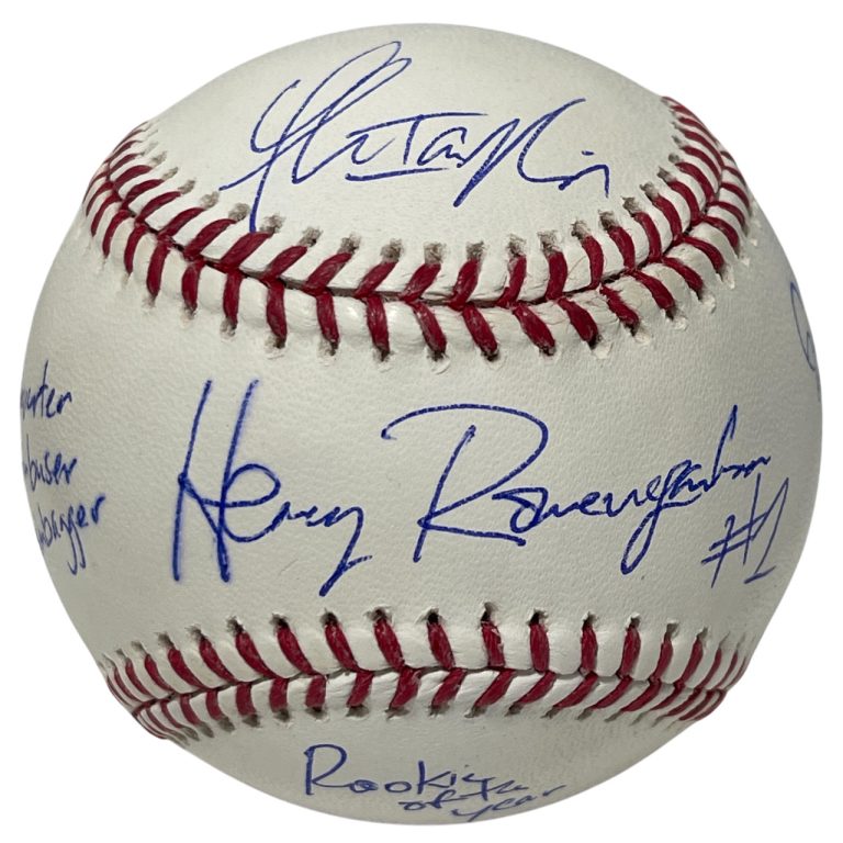 Thomas Ian Nicholas Signed ROMLB Baseball w 7 Names Ins Beckett Witness BAS COA