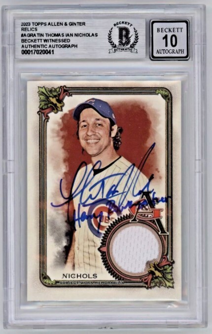 Thomas Ian Nicholas 2023 Allen & Ginter White Jersey Insc Signed BAS BGS 10 Auto