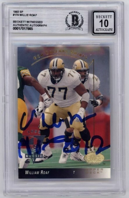 Willie Roaf 1993 Upper Deck SP #179 Rookie RC Signed Beckett Wit BAS BGS 10 Auto