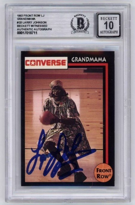 Larry Johnson 1993 Front Row #G3 Grandmama Converse Signed Beckett BGS 10 Auto