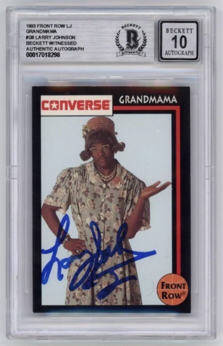 Larry Johnson 1993 Front Row #G6 Grandmama Converse Signed Beckett BGS 10 Auto