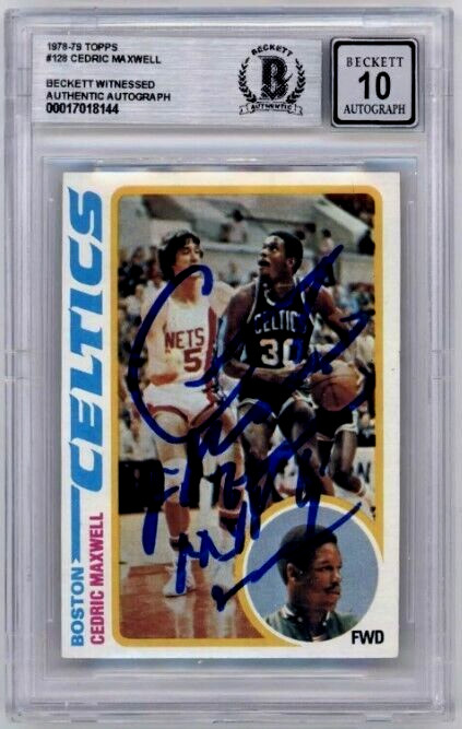 Cedric Maxwell 1978-79 Topps #128 Rookie RC Signed Insc Beckett BAS BGS 10 Auto