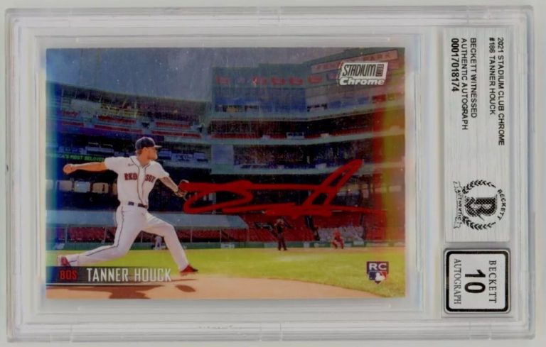 Tanner Houck 2021 Stadium Club Chrome #186 Signed RC Beckett BAS BGS 10 Auto