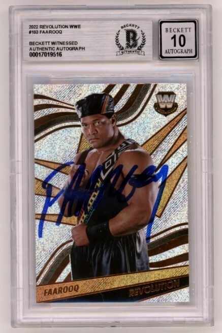 Faarooq 2022 Panini Revolution WWE #103 Signed Beckett BAS BGS 10 Auto