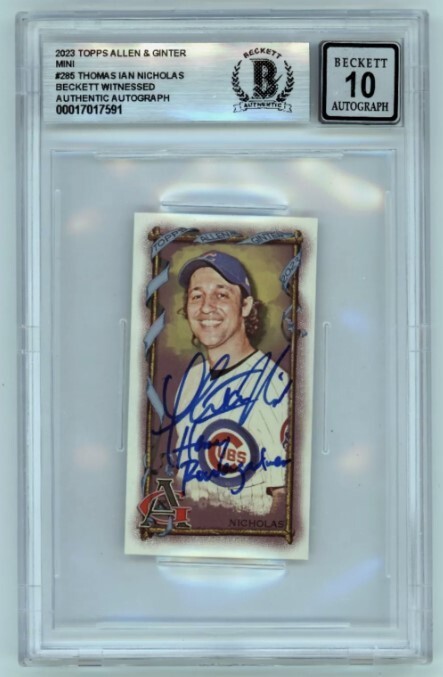 Thomas Ian Nicholas 2023 Allen & Ginter Mini 285 w/ Henry Signed BAS BGS 10 Auto