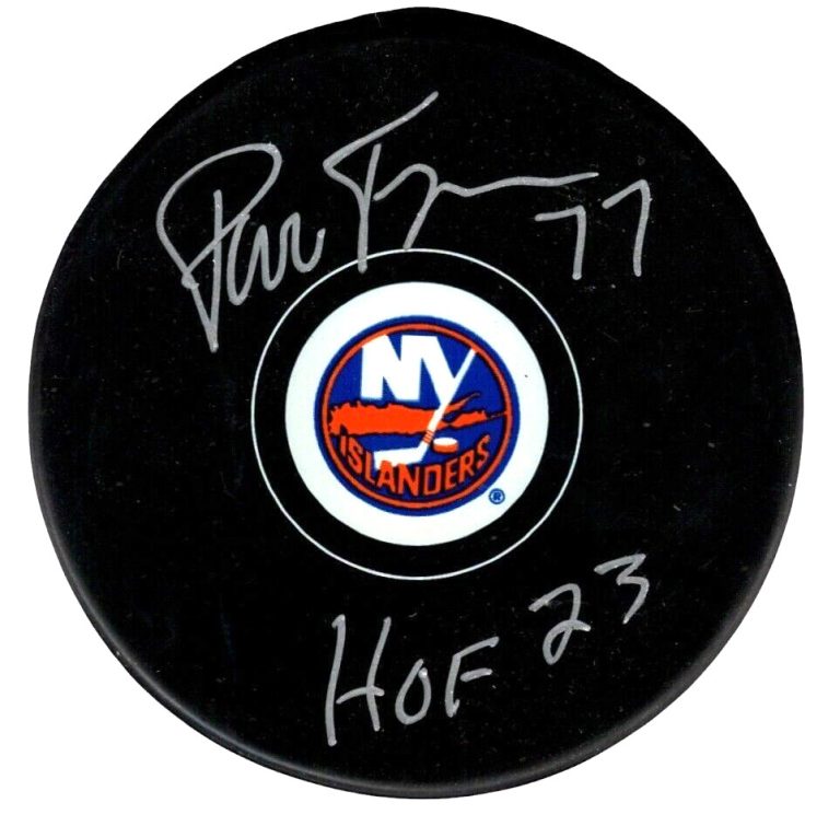 Pierre Turgeon Signed New York Islanders Puck w/ HOF 23 JSA COA
