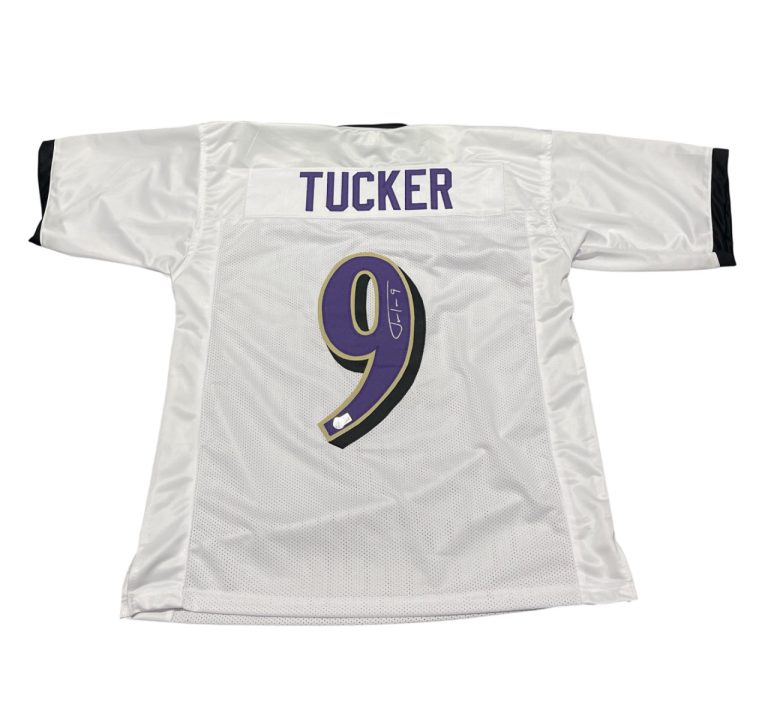 Justin Tucker Signed Baltimore Ravens Custom Jersey Beckett Witness BAS COA