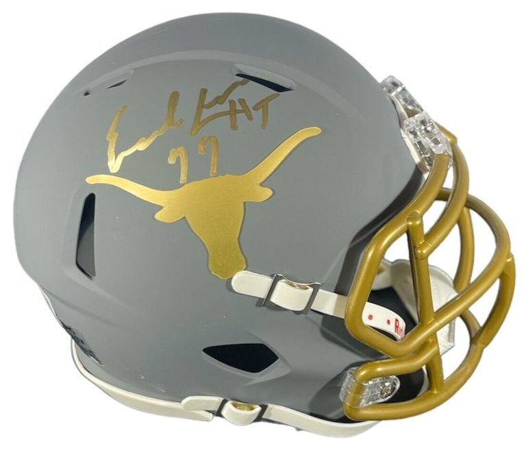 Earl Campbell Signed Texas Slate Mini Helmet w/ HT 77 Beckett Witness BAS COA