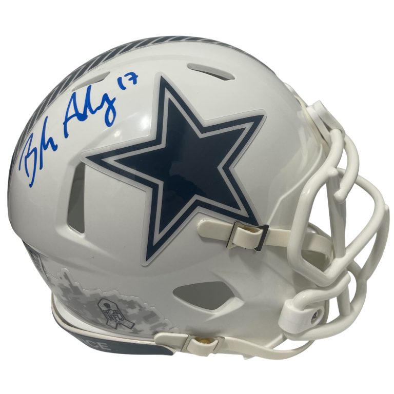 Brandon Aubrey Signed Cowboys Salute to Service 2024 Mini Helmet Beckett BAS COA