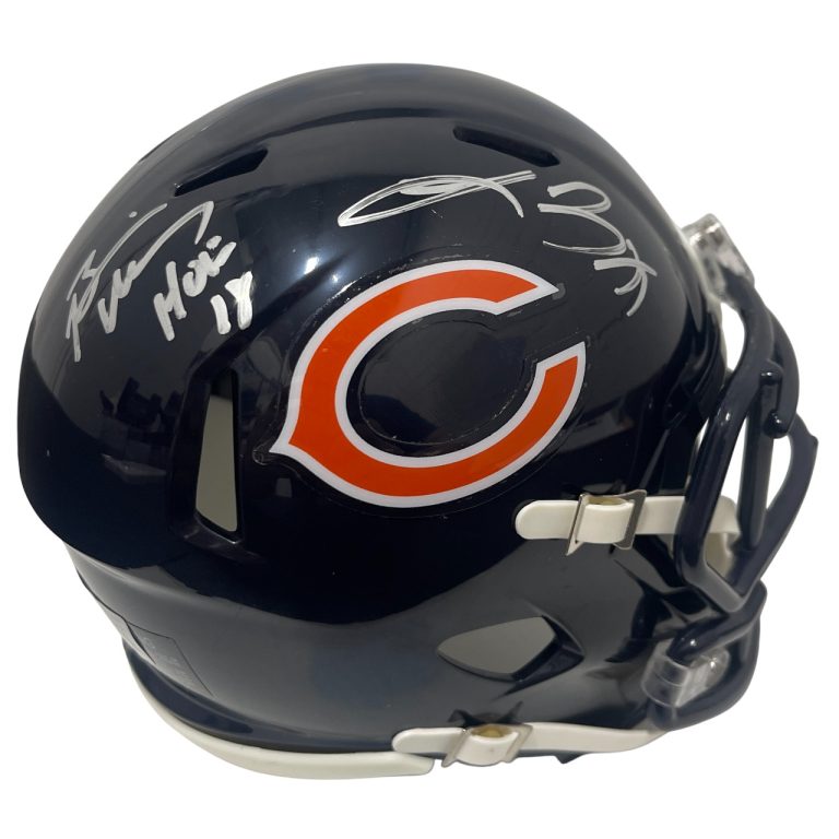 Brian Urlacher & Lance Briggs Signed Bears Speed Mini Helmet w/ HOF BAS W COA
