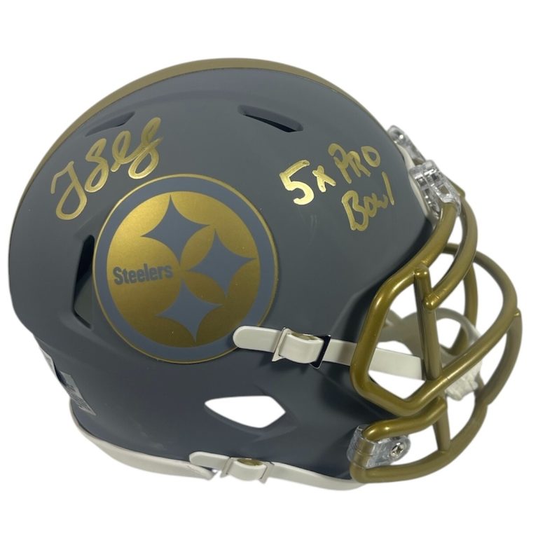 Greg Lloyd Signed Steelers Slate Mini Helmet w/ 5x Pro Bowl Beckett Wit BAS COA