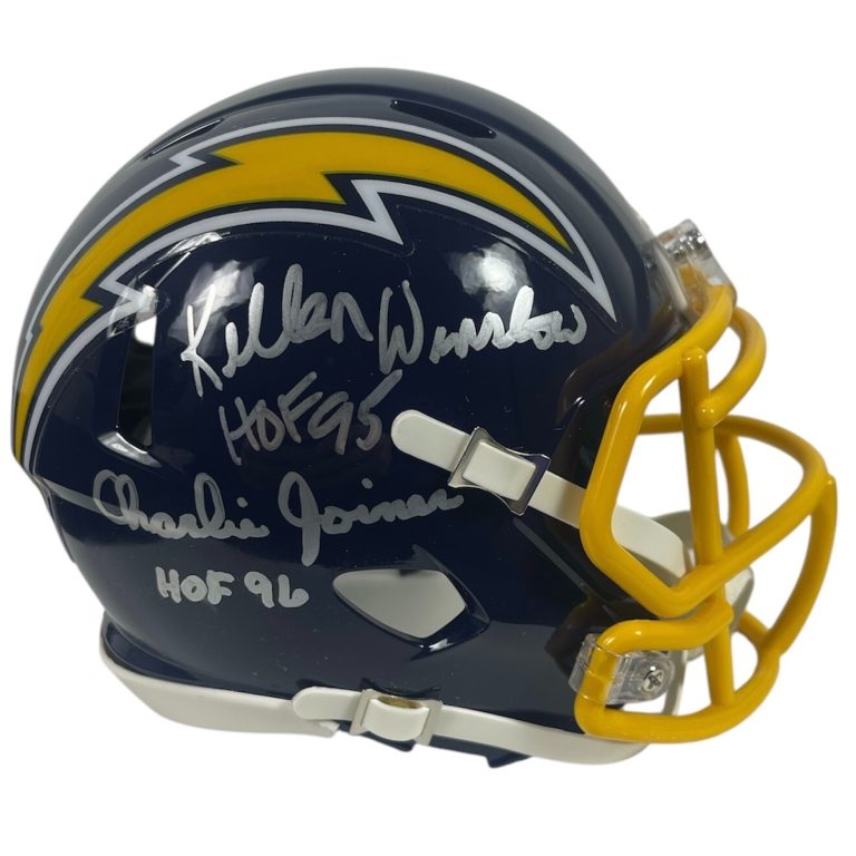 Kellen Winslow & Charlie Joiner Signed Chargers TB Mini Helmet w/ HOF BAS COA