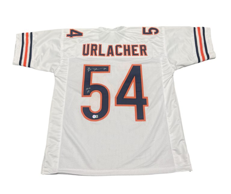 Brian Urlacher Signed Chicago Bears Custom Jersey w/ HOF 18 Beckett Wit BAS COA