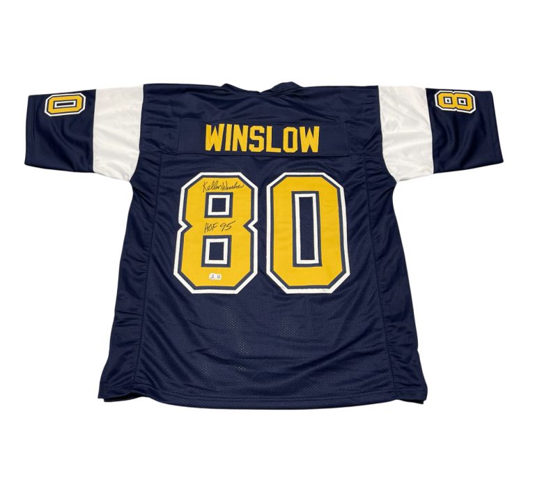 Kellen Winslow Signed Chargers Custom Jersey w/ HOF 95 Beckett Witness BAS COA