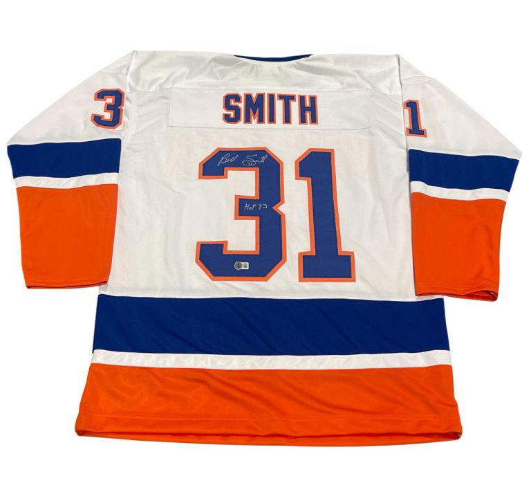 Billy Smith Signed Islanders Custom Jersey w/ HOF 93 Beckett Wit BAS COA