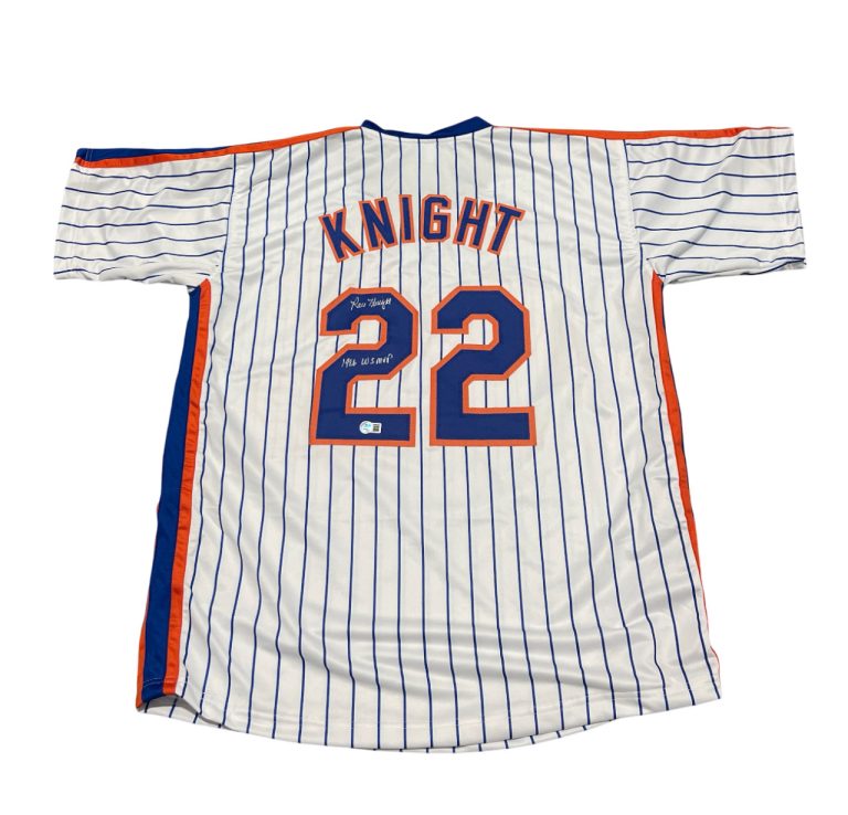 Ray Knight Signed New York Mets Custom Jersey w/ 1986 WS MVP Beckett Wit BAS COA