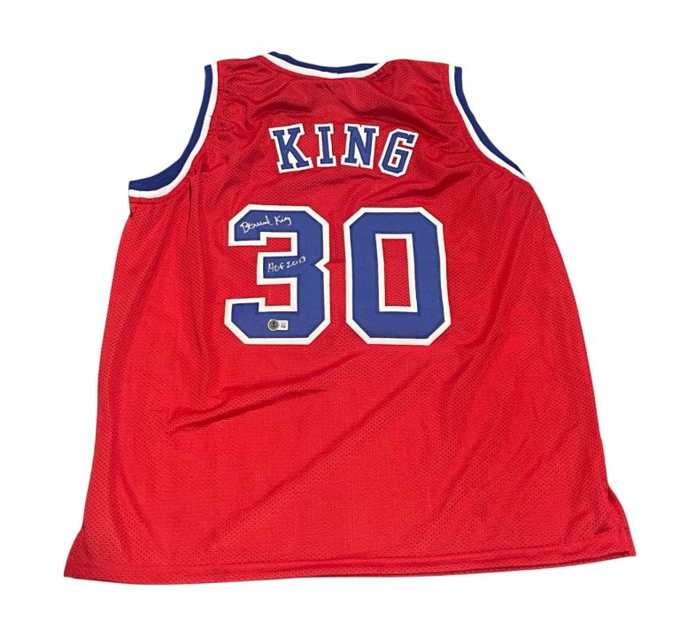 Bernard King Signed Washington Bullets Custom Jersey w/ HOF Beckett Wit BAS COA
