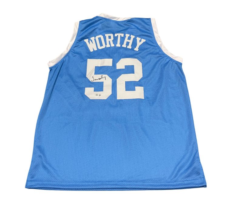 James Worthy Signed North Carolina Custom Jersey Beckett Witness BAS COA