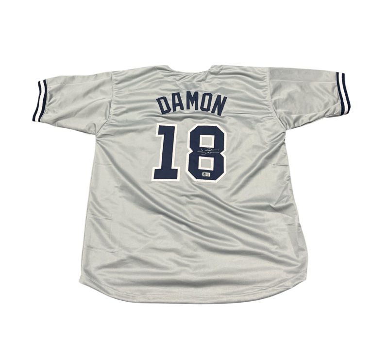 Johnny Damon Signed New York Yankees Custom Jersey Beckett Witness BAS COA