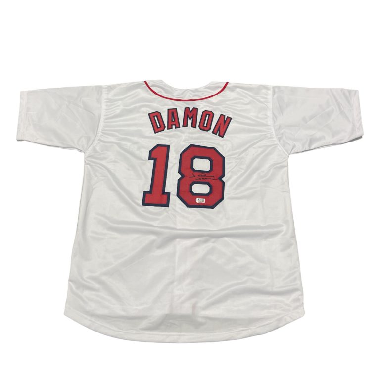 Johnny Damon Signed Boston Red Sox Custom Jersey Beckett Witness BAS COA