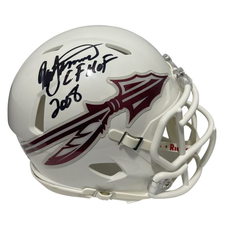 Ron Simmons Signed Florida State White Mini Helmet w/ CHOF 2008 Beckett Wit COA