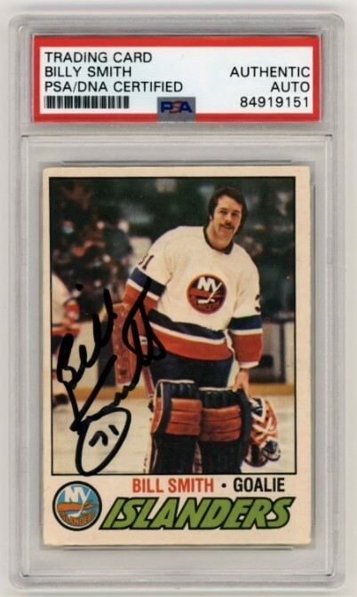 Billy Smith 1977-78 O-Pee-Chee OPC #229 Signed PSA Authentic Black Auto NYI HOF
