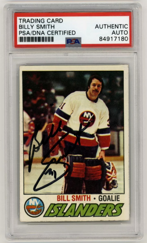 Billy Smith 1977-78 Topps #229 Signed PSA Authentic Black Auto Islanders HOF