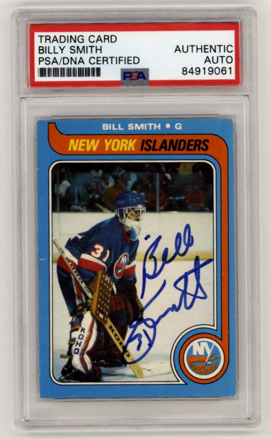 Billy Smith 1979-80 O-Pee-Chee OPC #242 Signed PSA Authentic Auto Blue Islanders