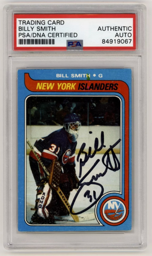 Billy Smith 1979-80 Topps #242 Signed PSA Authentic Auto Black Islanders HOF