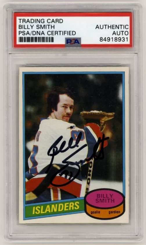 Billy Smith 1980-81 O-Pee-Chee OPC #60 Signed PSA Authentic Auto Islanders HOF