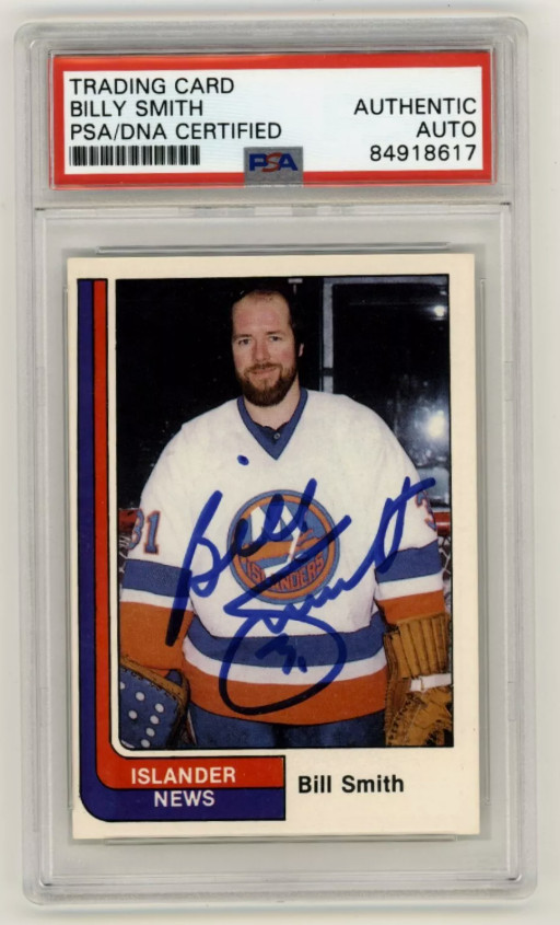 Billy Smith 1984-85 Islander News #27 Signed PSA Authentic Auto Islanders HOF