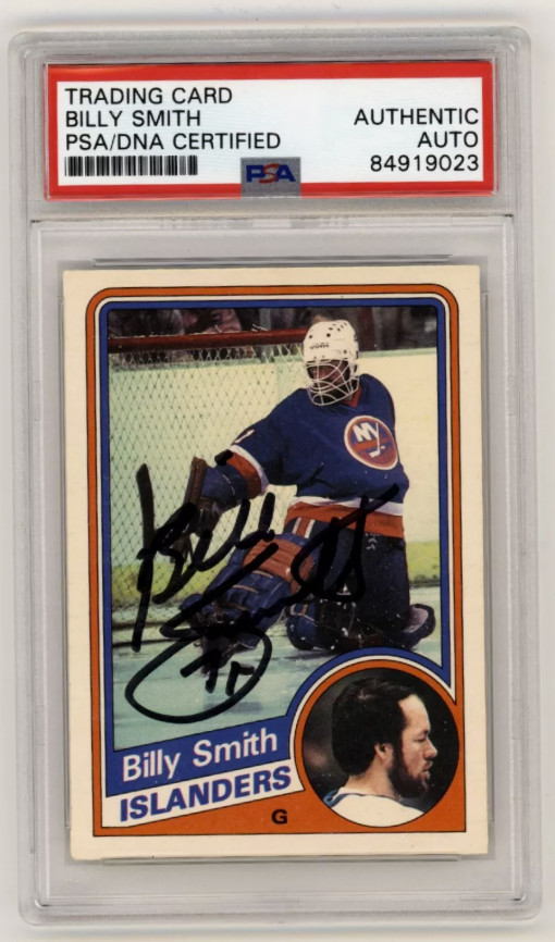Billy Smith 1984-85 O-Pee-Chee OPC #135 Signed PSA Authentic Auto Blk Islanders