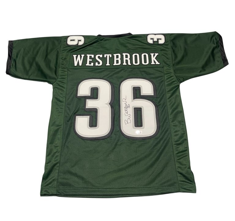 Brian Westbrook Signed Philadelphia Eagles Custom Jersey Beckett Witness BAS COA