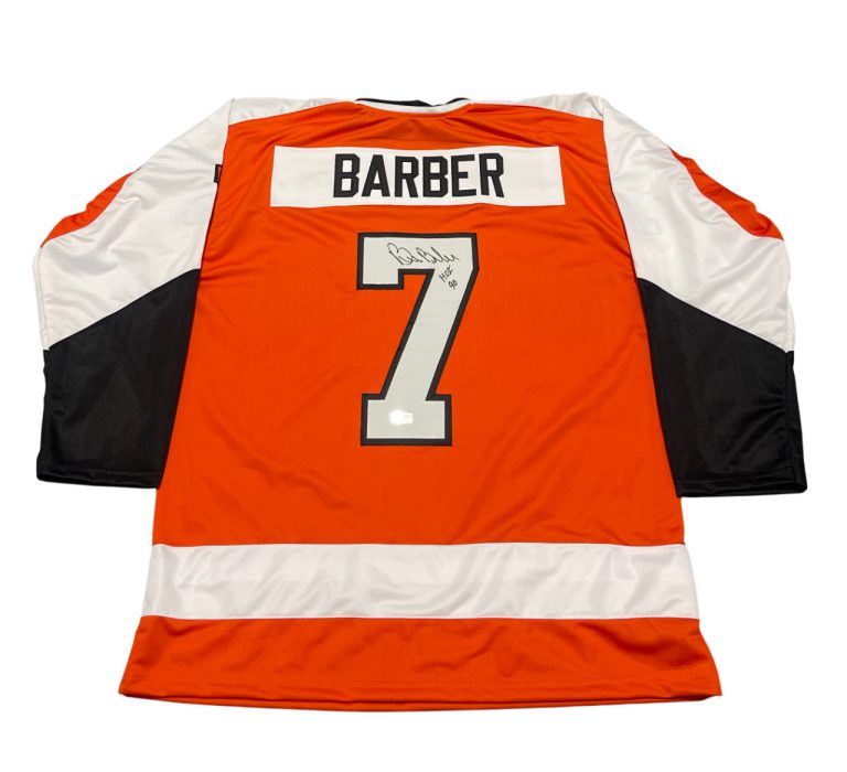 Bill Barber Signed Flyers Custom Jersey w/ HOF 90 Beckett Witness BAS COA