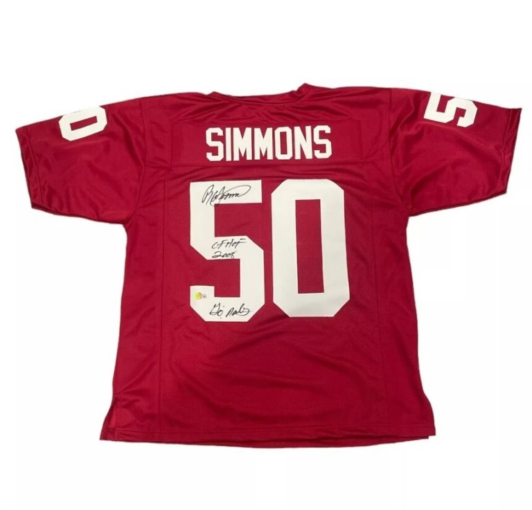 Ron Simmons Signed Florida State Custom Jersey w/ 2x Ins Beckett Witness BAS COA